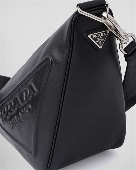 triangle prada bag|prada triangle leather shoulder bag.